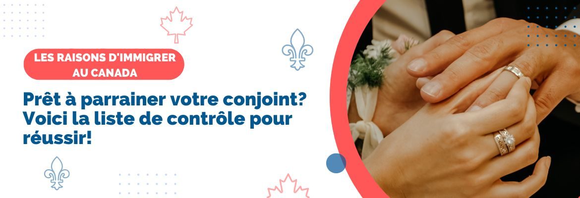 Deux conjoints avec leurs bagues d'union pour illustrer le parrainage d'un conjoint au Canada