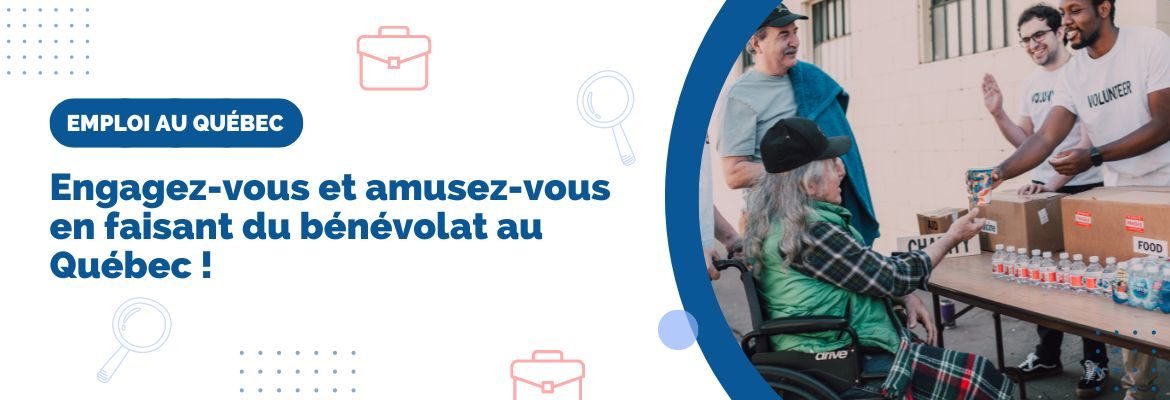 jeunes bénévoles au Québec en aide alimentaire à une personne agée et handicapée